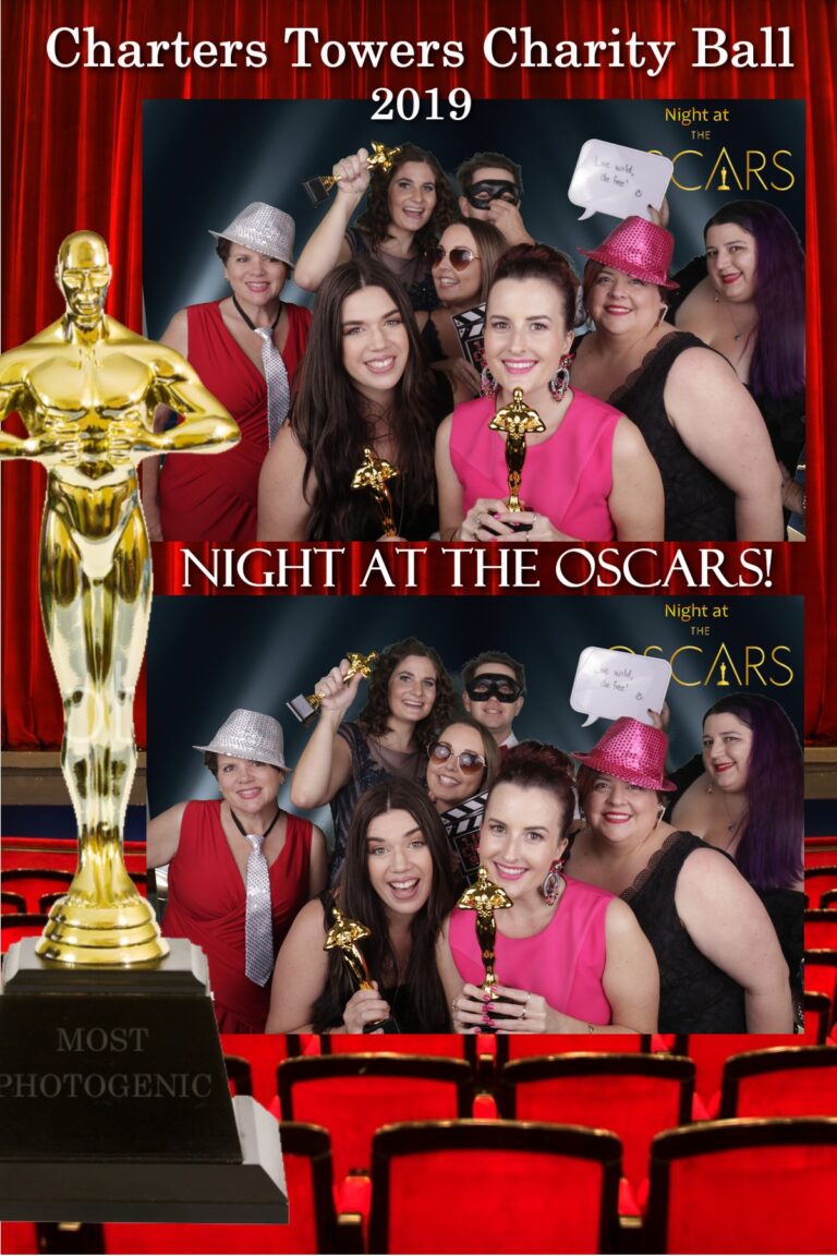 Group of women in Charity Ball photo booth